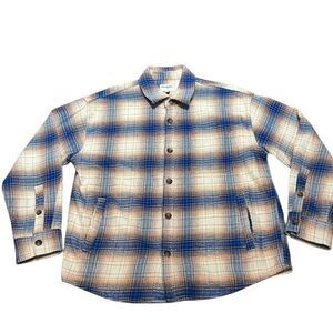 Goodfellow & Co Multicolor Plaid Flannel‎ Shirt Jacket Shacket, Size L, NWT